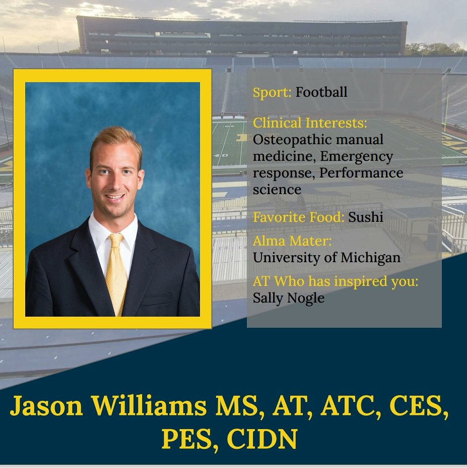 This week we're getting to know one of our <a href="/UMichFootball/">Michigan Football</a> athletic trainers, Jason Williams. When Jason isn't at work he enjoys fishing and other outdoor recreation!