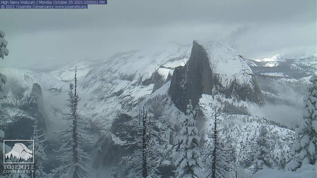 Jaw-dropping view from Sentinel Dome of Half Dome and the Yosemite backcountry after a fresh coating of snow. #CAwx