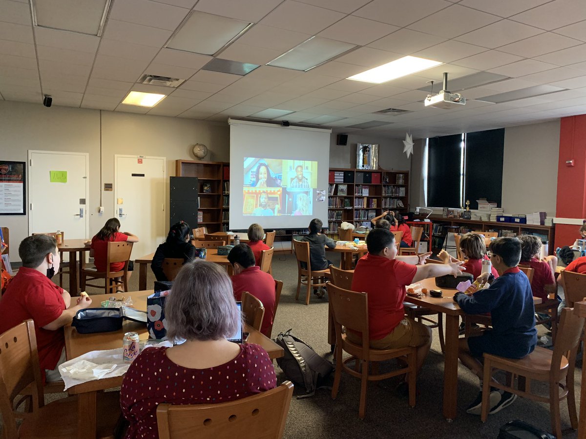 Hoggmslibrary's tweet photo. Thank You @tweensread and @BlueWillowBooks !  We had 2 Tweens Read watch parties today during lunch!  The kids had fun picking their panel to watch from BW’s YouTube page! https://t.co/QVCgYZmj8M