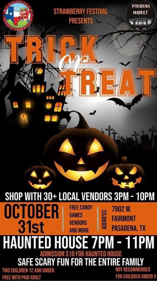 Come out to the Pasadena Fair Grounds this Thursday, Friday, Saturday, or Sunday to experience ‘A Berry Haunted House’ 👻💀
Haunted House: Thursday-Sunday from 7-11PM. We will have vendors on SAT &amp; SUN from 3-11PM and Trick or Treating on Sunday only!