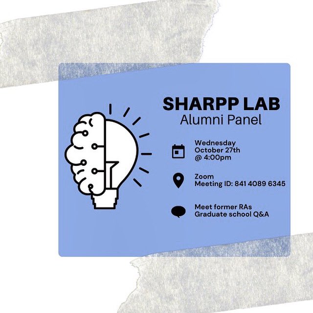 SHARPP_lab's tweet photo. Join the SHARPP Lab for an alumni panel via zoom!!! All interested UCM undergraduates are welcome to attend! Hear from some SHARPP Lab alumni who earned a bachelor’s degree from UCM and have gone on to join the workforce or begin graduate study! #sharpplab #ucmerced #ucm https://t.co/TlBp1COb5G