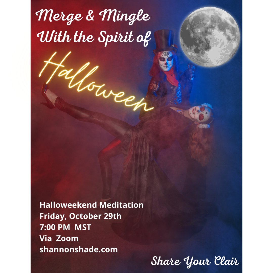 calgarysinging's tweet photo. Looking for a way to kick off Halloweekend? Get in here you! Please note that no physical dancing will be done and this is not a costume party. It's a Halloween themed meditation designed to  activate your clair abilities &amp; chakras in a playful way.  
#halloweenmeditation #yyc https://t.co/F1VKAHHRff