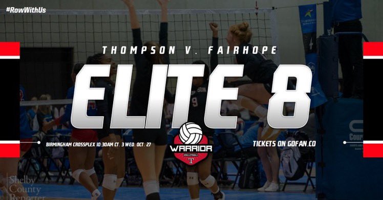 Warriors face the Fairhope Pirates at 10:30am on 
Court 3 at the BHAM CrossPlex this Wednesday! It's a RED OUT for all of our fans!  Fans are required to wear a mask. Get Ready to Get Loud and Rowdy!  Tickets are available on GoFan.co.  .