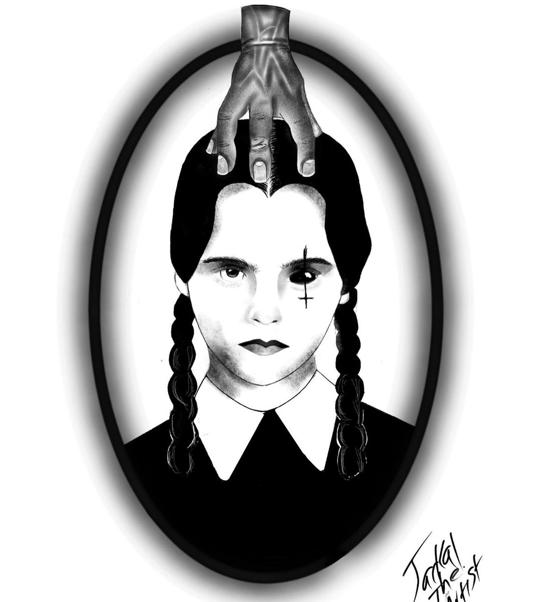 Wednesday Addams tattoo design version A & B  ⚰️🕸
#tattooideas #tattoo #blackandgraytattoo #wednesdayaddams #addamsfamily #halloween2021 #jackaltheartist