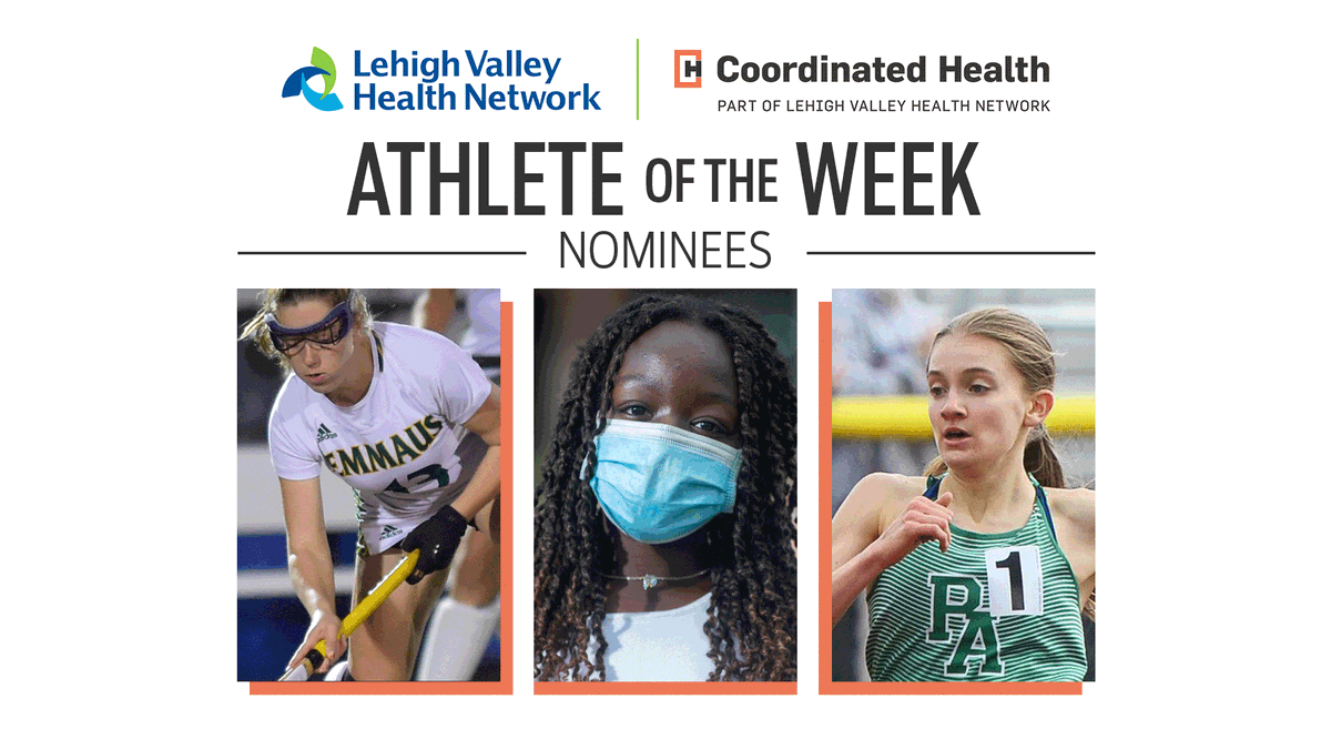 mcall's tweet photo. ATHLETE OF THE WEEK
Time to vote for this week's girls nominees! #LVHNaotw #lvvarsity 
➡️ Kyleigh Faust, @EHSFHockey @_EHSAthletics 
➡️ @DemiOlatilo, @phsgsoccer @ParklandAthlet1
➡️ Sarah Pezzino, @GreenKnightsXC @PAGreenKnights

@LVHN @coordhealth
https://t.co/KYEP0LtnB4 https://t.co/qMDOcoh5dI