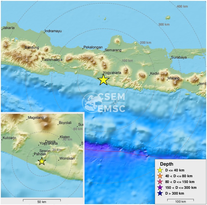 LastQuake's tweet photo. Felt #earthquake (#gempa) M3.1 strikes 22 km S of #Yogyakarta (#Indonesia) 6 min ago. Please report to: https://t.co/gdbmU18px1 https://t.co/oMUEflCHmp