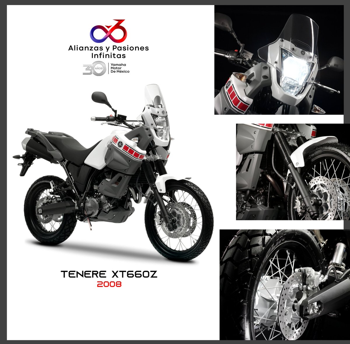 YamahaMotorMX's tweet photo. 🔙 🕢 #ConoceNuestraHistoria, la TÉNÉRÉ #XT660Z convirtió el concepto original en un éxito.
Este re-diseño del legado Ténéré se presentó en el año 2008 dando inicio a una nueva generación.
#YamahaMX #30Aniversario #AlianzasyPasionesInfinitas https://t.co/wFtcngvDzL