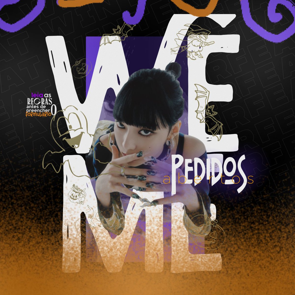 designweme's tweet image. PEDIDOS ABERTOS! 🎃

Leia o formulário e responda atentamente, não se esqueça de seguir todas as regras para que seu pedido seja aceito. 🧡

👻 Formulário: docs.google.com/forms/d/e/1FAI…

Qualquer dúvida via dm ou via curiouscat.
curiouscat.qa/wemedsg.

Obrigada pela preferência! 🎃🧡