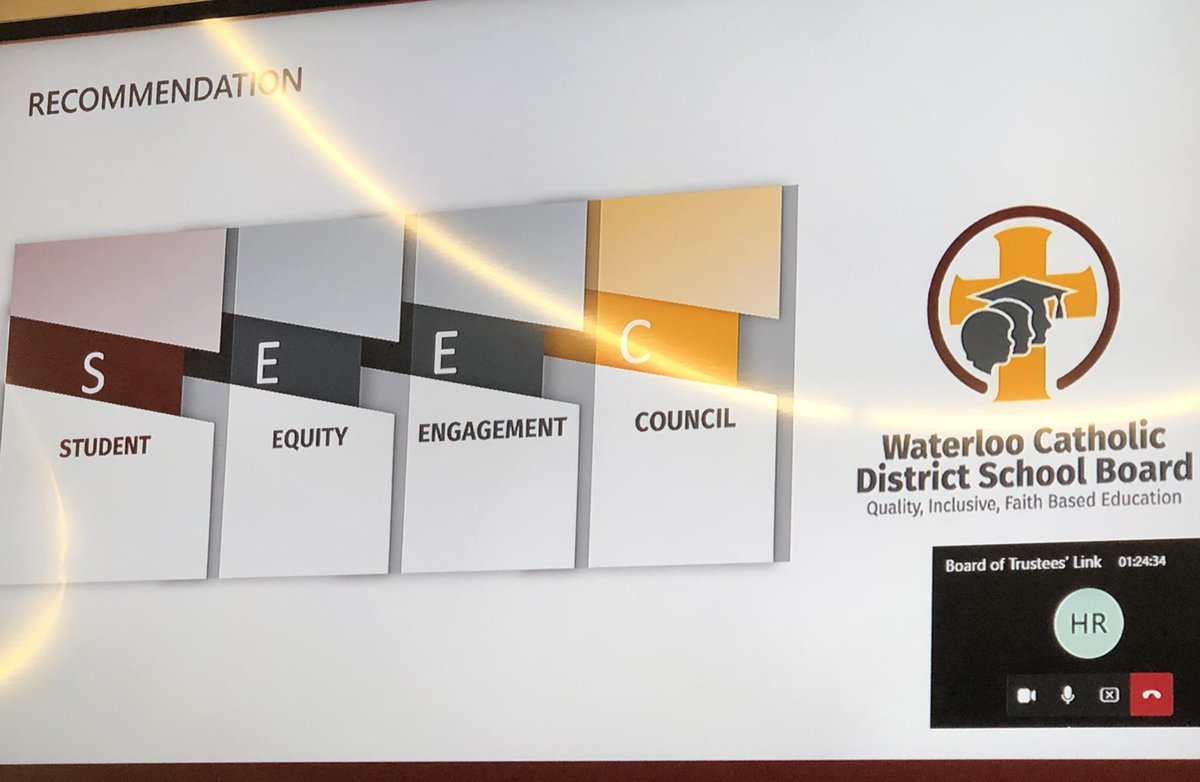 nottenloretta's tweet image. Equity Officer shares with Board a vision for engaging student voice in equity agenda SEEC - Student Equity Engagement Council. @WCDSBNewswire we want to truly hear our students to ensure #SuccessForEach #PlaceForAll