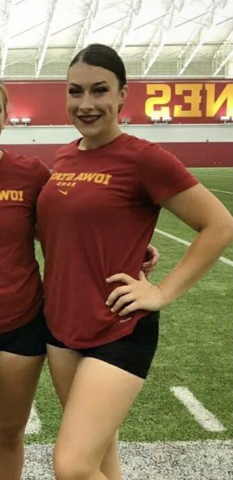 HEHSFlags's tweet photo. Shout out to Shelby, HEHS Class of 2020, who is continuing guard in college! 🏳Shelby is a soph at Iowa State, performs with the marching band, and a member of Tau Beta Sigma. We are Hoffman and Skyhawk proud! 💙🧡 #hoffmanhawks https://t.co/0YP8J1udnH