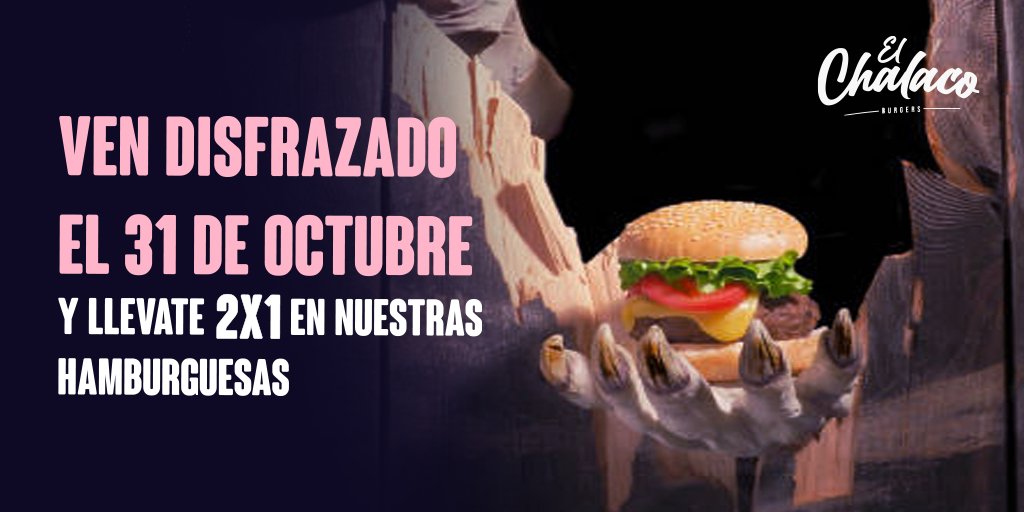 BurgerChalaco's tweet photo. ¡Barrio!🔥 Este 31 tenemos un promo de terror Hamburger
2x1 en tus hamburguesas #Chalacoburger si vienes disfrazado🍔🧛‍♂️🧟‍♀️

🔥Escríbenos al 988 546 231
🔥Atención de Lunes a Domingo de 5:00 p.m. a 10:00 p.m.

#Hamburguesa #Callao  #Chalaco  #burger #2x1
NARH https://t.co/1grNK9DwDd