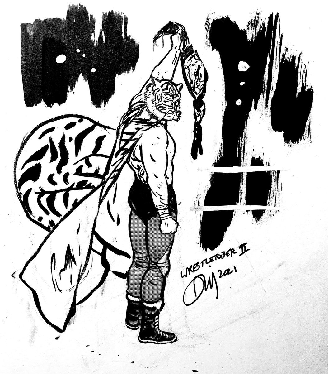 Tiger Mask for #wrestletoberII #wrestletober #inktober #inktober2021 