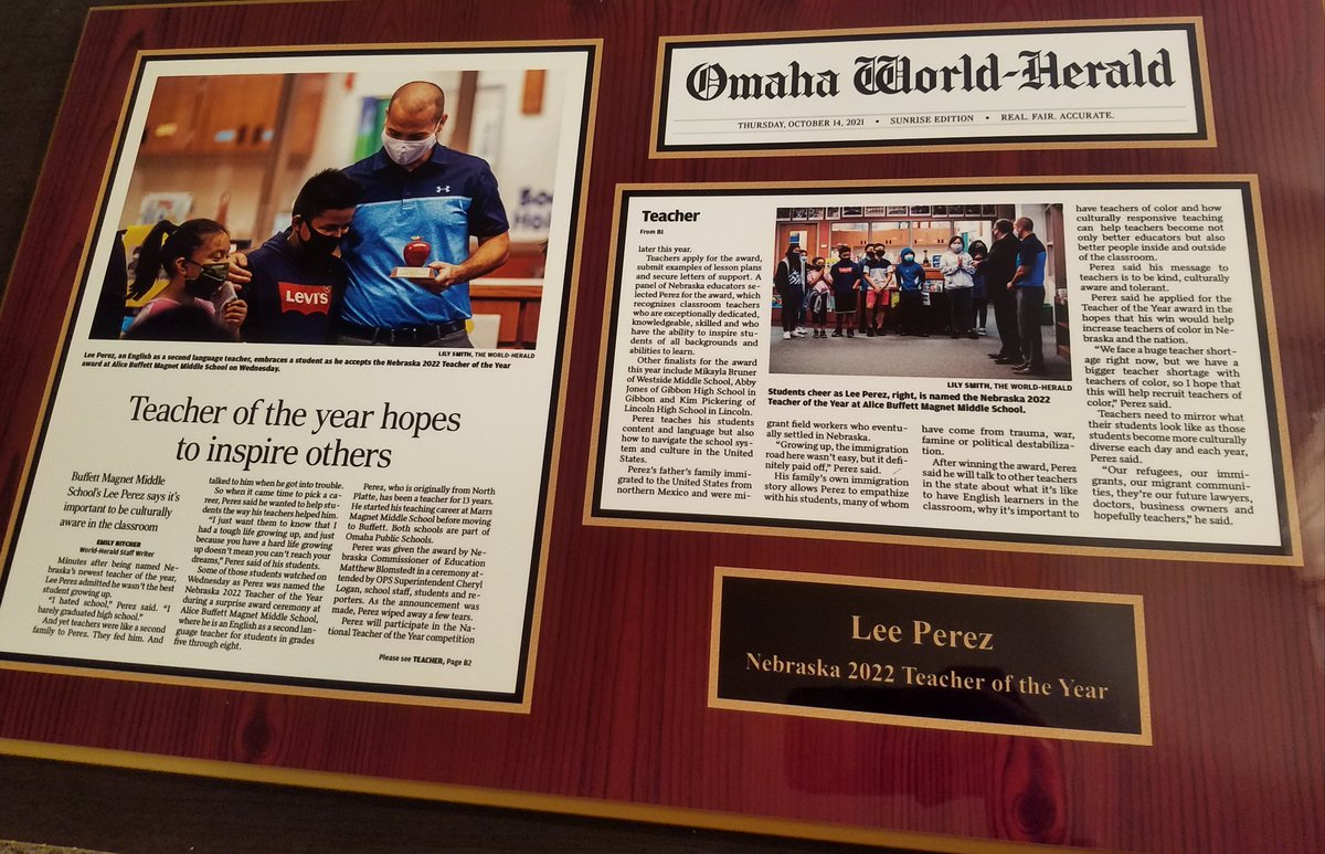 Thank you to my Principal Anthony Clark-Kaczmarek for this amazing plaque! Truly made my day.