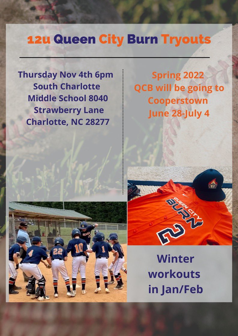 QCBurnBaseball's tweet photo. Tryouts for our 12u 2022 Spring team and #Cooperstown Dreams Park bound! #QCB DM for more information! #BaseballisFamily https://t.co/fnOH6Hbrk0