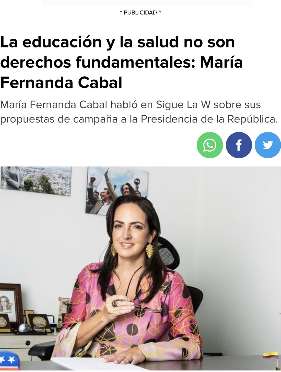 stevenarce's tweet photo. La educación y la salud no son derechos fundamental para la candidata Cabal, pero sí pone a un joven a hablar de su “derecho” a portar armas. Lo que se necesita es un país donde al chico vulnerable se le arrebate a la delincuencia con educación y oportunidades. https://t.co/fIWRchgcg1