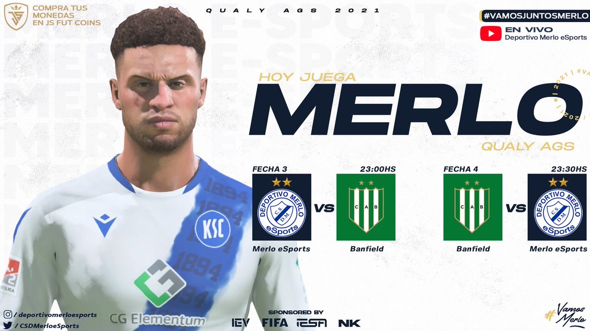 CSDMerloeSports's tweet photo. 🏆 || QUALY AGS

¡Hoy juega Deportivo Merlo! Esta noche, el charro buscará conseguir la mayor cantidad de puntos frente a @Banfield_eS con el fin de posicionarse en el primer puesto del grupo. 

#VamosJuntosMerlo💙 https://t.co/eE5ZhCYT4Y