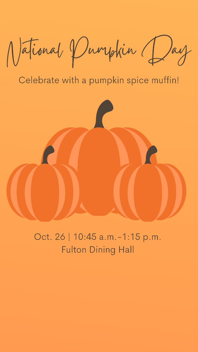 icc_dining's tweet photo. What is October without PUMPKIN SPICE?! Tomorrow, ICC Dining is celebrating National 🎃 Day with pumpkin spice muffins! You don’t want to miss it!!! https://t.co/RH1ruBlInm