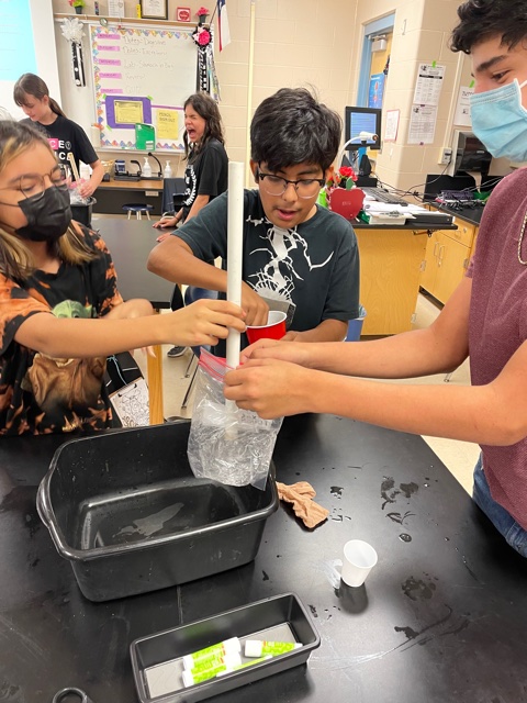 LackeyDenise's tweet photo. Garcia Gladiators learning about the human digestive system while working as a team and having fun! Way to show how the digestive system works using everyday items and a hands-on approach!👍@NISDGarcia @NISDMSScience https://t.co/hLsxtiENsD