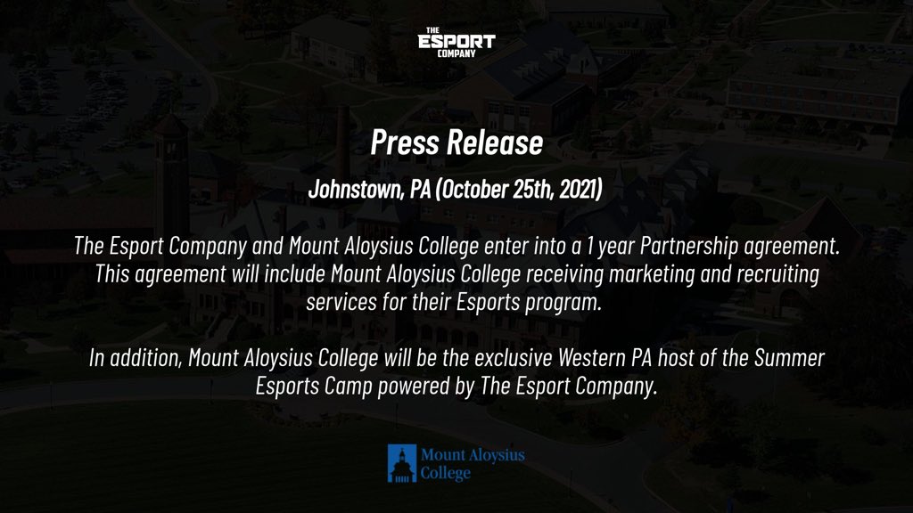 EsportCompanyUS's tweet photo. ANOTHA ONE 🚀

TEC x @mountaloysius 🤝

Game on PA! 🎮

#college #esports https://t.co/zp29t3ipah