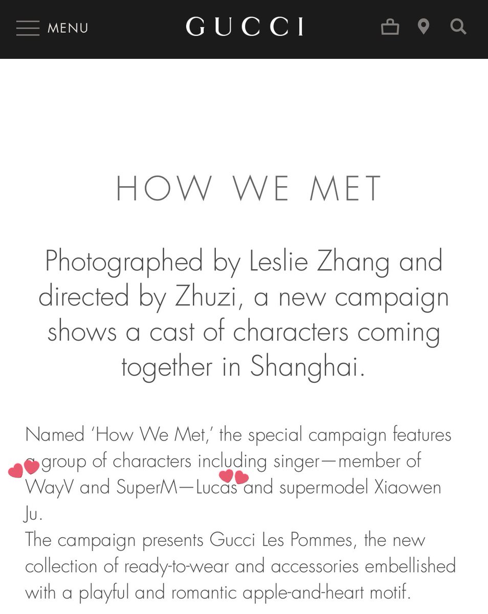 Jae_San_'s tweet photo. Just a reminder that Lucas is on the front page of the Gucci ‘How We Met’ campaign website again in case you forgot.

Haters keep on hating. It’s our motivation 💅🏼😘

https://t.co/1Cb2oB5lMZ https://t.co/408mzjHEOD