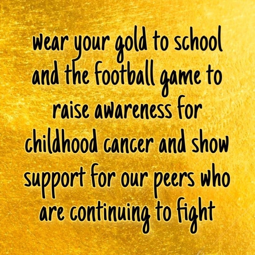 HHSSCA's tweet photo. Gold-Out Thursday 10/28 to raise awareness and show support for our classmates. Wear your gold to school and the game (&amp; don't forget it's Senior Night)! 💛💛💛 @RoarPride @TheHHSChaosCrew https://t.co/tm1himYocD