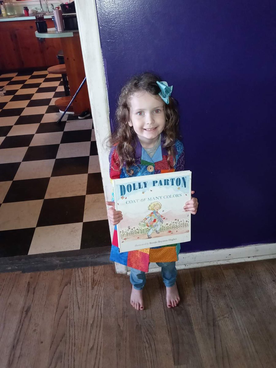 SinisterSaint04's tweet photo. @DollyParton @dollyslibrary This is Krystal, my 5 year old great niece with Autism. She has been rocked to sleep to Coat Of Many Colors since the day she was born. It's her favorite song, book and movie. She's always wanted her own Coat Of Many Colors and today she got one. https://t.co/lZcT8iUUoj