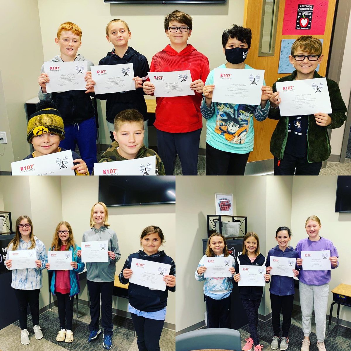DeSoto_School's tweet photo. 5th graders recording the lunch menu for a local radio station,
K107, during club time!🐾 🎤 https://t.co/yi9zCzIwaO