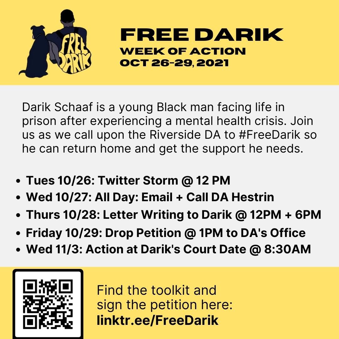 RAOUON's tweet photo. URGENT CALL TO ACTION to #FreeDarik! We'll be bringing awareness this week to Darik's case and other incarcerated people who are going through similar struggles. Darik has spent 2 and a half years in riverside county jail with no care for his mental health. https://t.co/uWzkjQpUu4