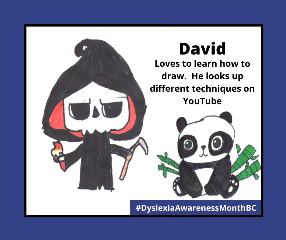 DyslexiaBC's tweet photo. #DyslexiaAwarenessMonthBC coming from David!  Thanks for Sharing your Passion! Awesome Art! #bced #bcpoli #AccessibilityBC @BCEdAccess #Artistic https://t.co/VFcw1IGuSj