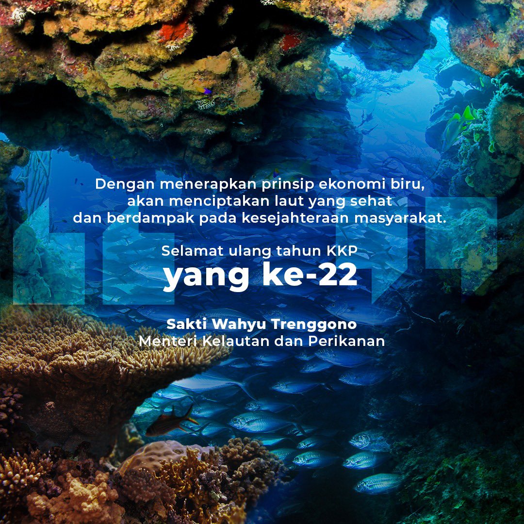 saktitrenggono's tweet photo. Selamat ulang tahun @kkpgoid yang ke-22

Dengan menerapkan prinsip ekonomi biru, akan menciptakan laut yang sehat dan berdampak pada kesejahteraan masyarakat.

#kkprebound #kkpgoid #kkp #hutkkp #hutkkp22 https://t.co/bY7S5CFyfl
