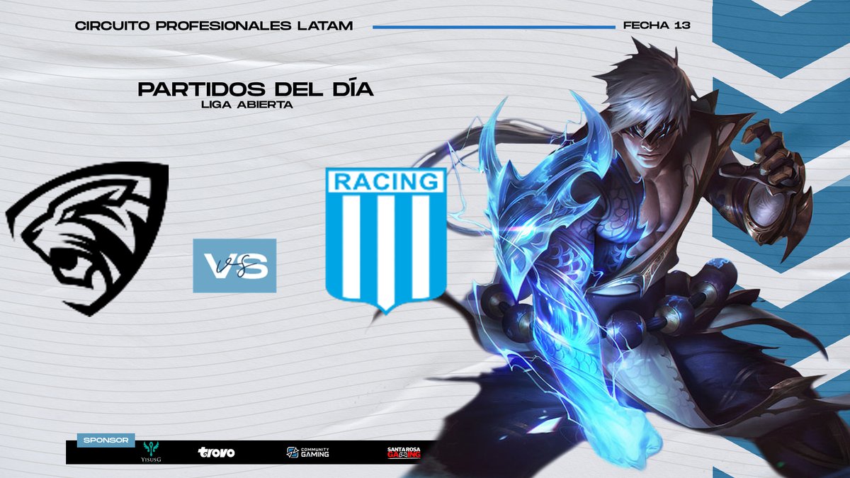 #SLCPL

🏆Jornada corta de la Super Liga Abierta by <a href="/CGaming_LatAm/">Community Gaming LatAm</a> 

Se viene un partido directo por escalar en la tabla del grupo D

🔥<a href="/BPG_Oficial/">Black Panther Gaming</a> 🇨🇱vs🇦🇷 <a href="/e_RacingClub/">Racing Club eSports</a> 

En vivo en nuestro canal amigo de <a href="/Hawks_org/">Hawks</a> 

📺twitch.tv/live_hawks