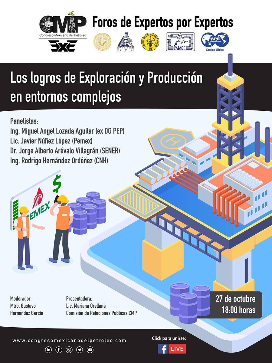 energyncommerce's tweet photo. ¡El próximo miércoles 27 de octubre te esperamos en el Foro de Expertos por Expertos del @CMP_Petroleo "Los logros de Exploración y Producción en entornos complejos"!

Sigue el evento aquí:
https://t.co/1dHNVwteTQ

#CMPexe #CMP2021 #Petróleo https://t.co/0NUIaOiTL6