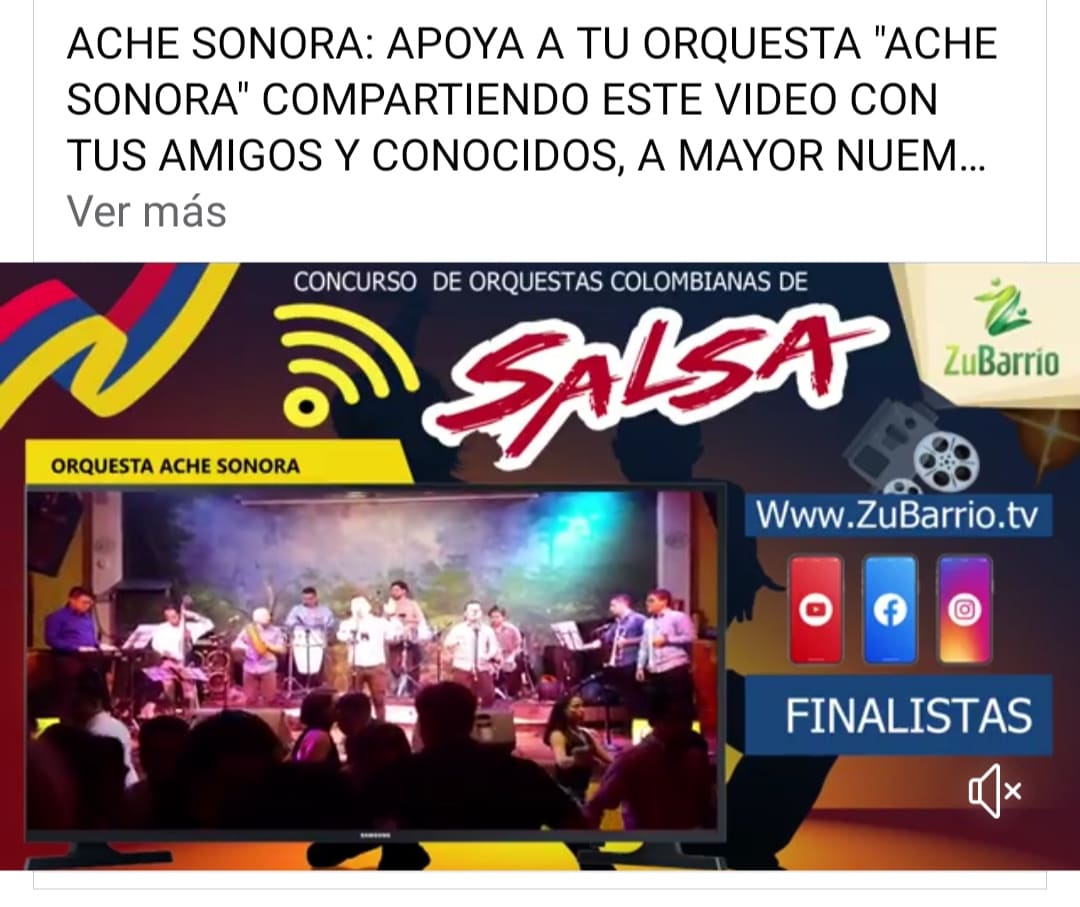 hernache007's tweet photo. Contamos con tu apoyo para las semifinales del Concurso de Orquestas Colombianas de Salsa. 
Tan solo reproduce y comparte el video con tus contactos, entre mas reproducciones mas votos. (Reproducciones=votos) Votaciones hasta el miércoles a la media noche
https://t.co/AueVbxylbT https://t.co/hAqo8a8XoV