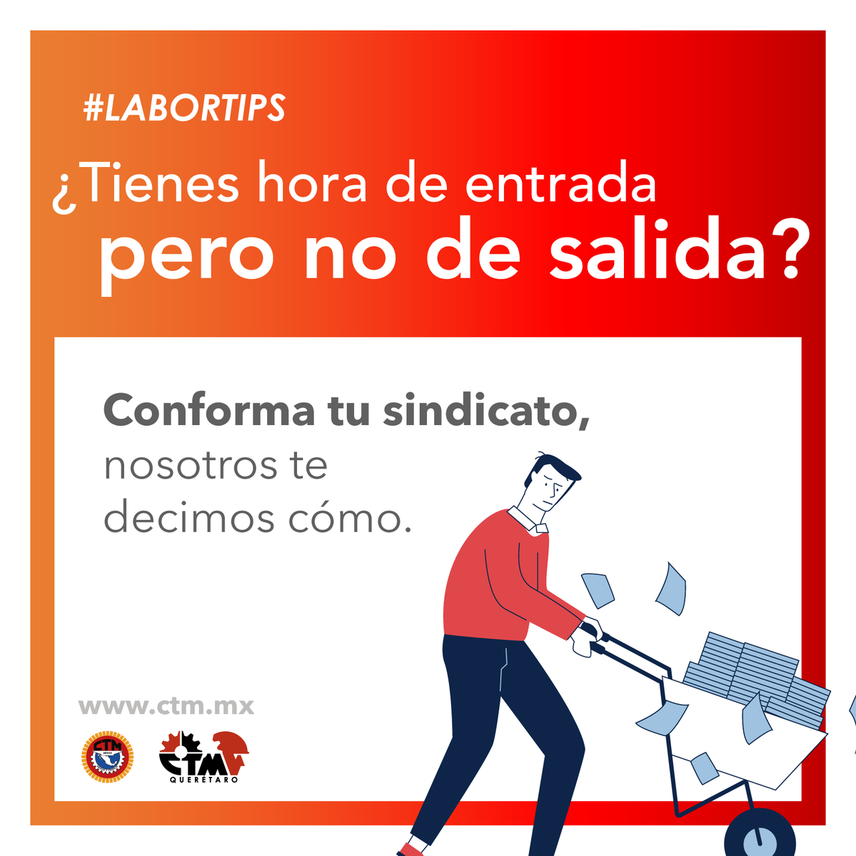 CTMQueretaro's tweet photo. ¡Te ayudamos a conformar tu sindicato para hacer valer tus derechos como trabajador!👷🏼 Contáctanos para más información ℹ️
#UnidadyTrabajo #CTM #sindicato #CTMQueretaro #asesorialaboral https://t.co/Z1gTlobKCV