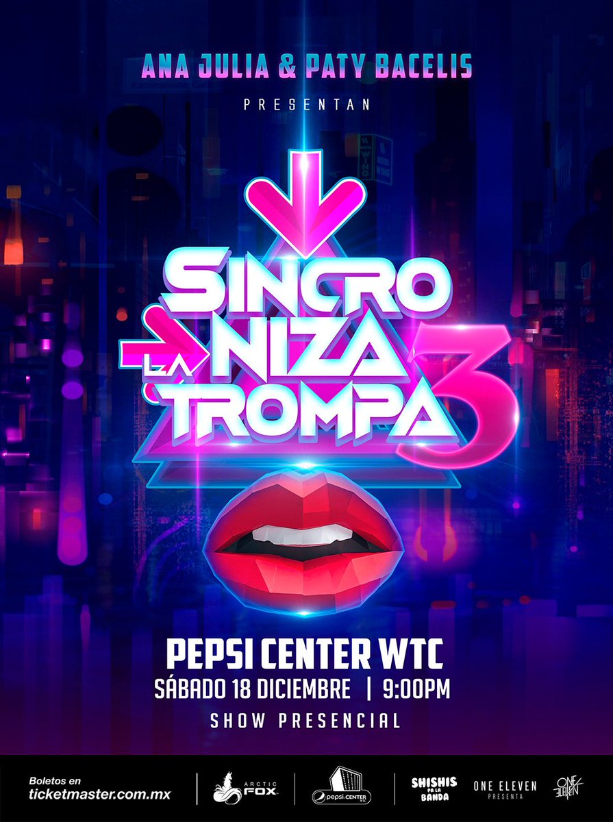 ¡Estamos a la venta! Ya puedes adquirir tus entradas para este evento imperdible. Sincroniza la Trompa 3 será un espectáculo increíble y ahora lo gozarás de manera presencial este 18 de Diciembre en el @PepsiCenter_WTC 
Haremos vibrar la pista.

ticketmaster.com.mx/event/14005B56…