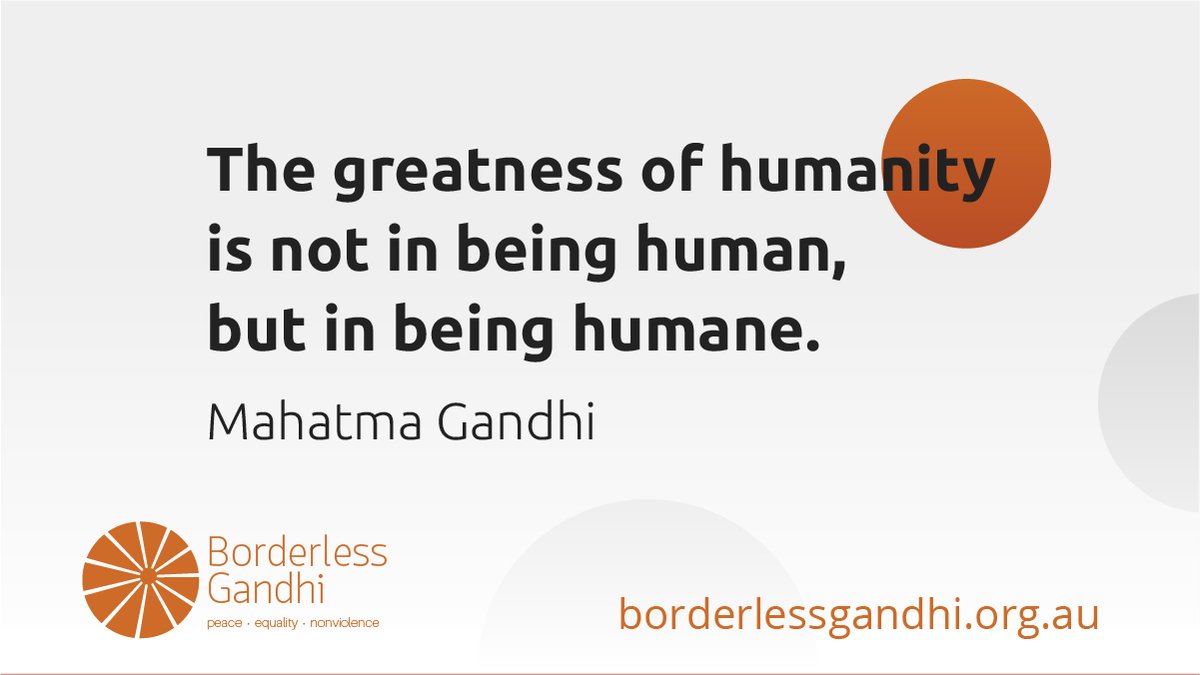 borderlessgandh's tweet photo. "The greatness of humanity is not in being human, but in being humane."
—Mahatma Gandhi
https://t.co/6Ar6Khkg7l

#mahatmasmessage #gandhi https://t.co/nKQB8ImMBd