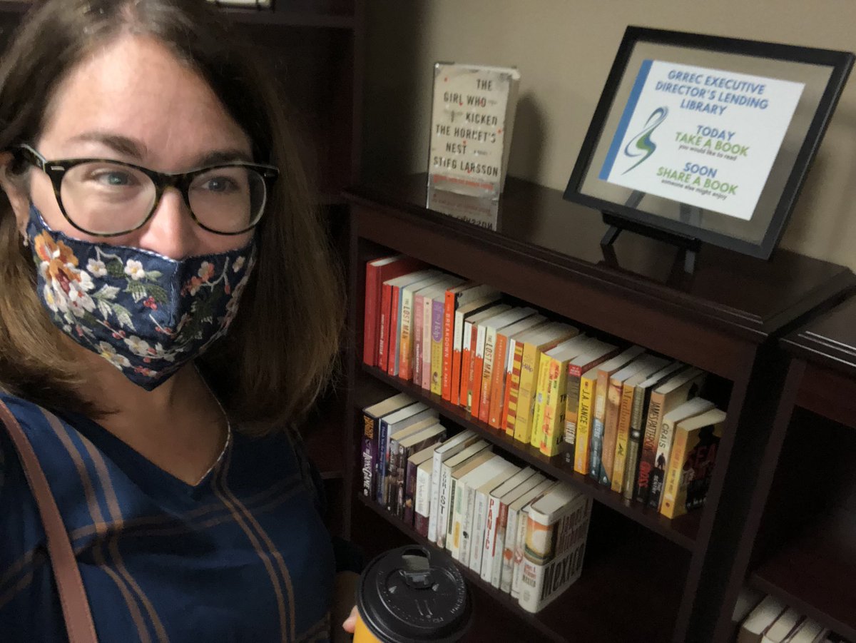 Love <a href="/GRRECKY/">GRRECKY</a> lending library!! Who else is using it and what did you borrow? I went with a more professional title but super cool that they have fiction titles on the shelf!