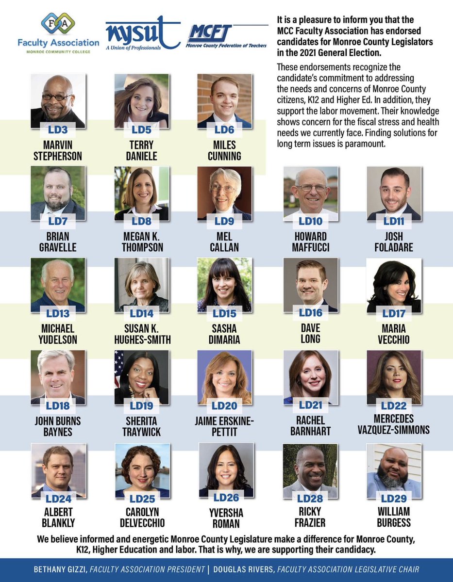 CunningMiles's tweet photo. Honored to receive @MCCFacultyAssocโs endorsement for my campaign for county legislature! @nysut https://t.co/5Icjsig11Q