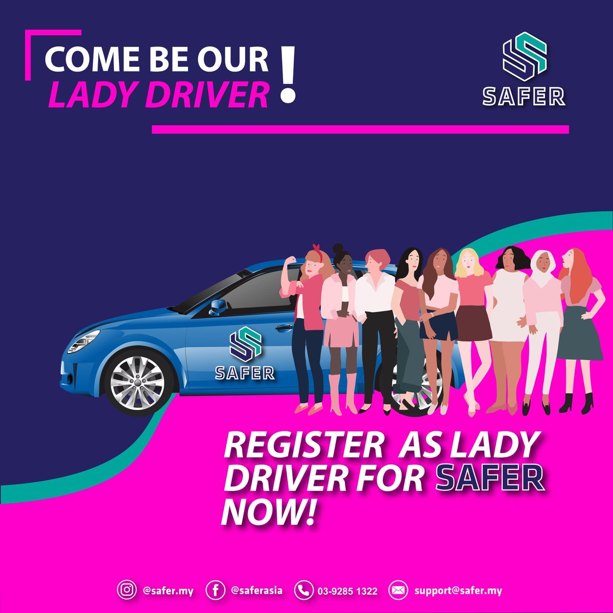 SAFERofficial's tweet photo. 𝐂𝐎𝐌𝐄 𝐁𝐄 𝐎𝐔𝐑 𝐋𝐀𝐃𝐘 𝐃𝐑𝐈𝐕𝐄𝐑!
Safer opens up opportunities for women out there who want to generate income actively &amp; passively at the same time! Don't worry abt working hours bc you can set your own working hours! Just open the apps &amp; ready to accept orders online https://t.co/1Y94tQBbgO