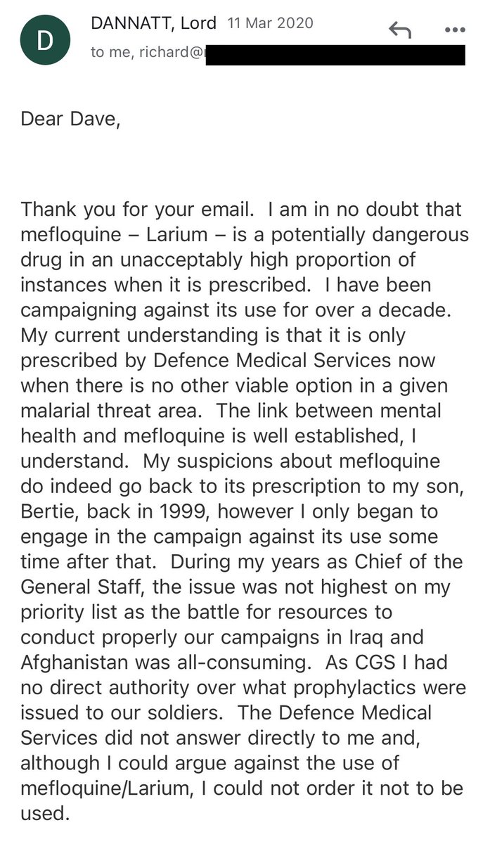 Dave1RO's tweet photo. @PhilipIngMBE @GrumpyLiles @CommonsDefence @BWallaceMP Took the words out of my mouth Philip👌🏻 #Dannatt #Lariam 

https://t.co/H5xcdkAP4E https://t.co/bGsJf7JItb