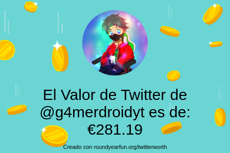g4merdroidyt's tweet photo. Mi valor en Twitter es de: €281.19

Encuentra el tuyo(a) con https://t.co/fGoemjEBPq

⠀ https://t.co/UE1qrhW31n