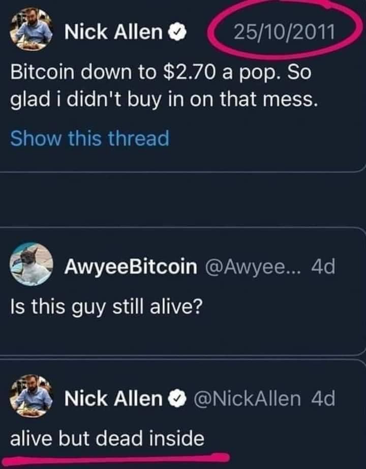 terethtoken's tweet photo. Don't be like Nick. 
#lol #lessonlearned #hodl #tereth #trth #crypto https://t.co/HfbNvMOPjb