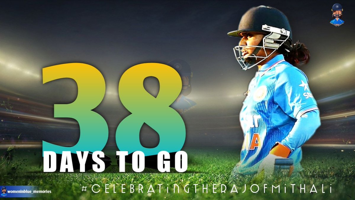 IWomensCricket's tweet photo. 38 DAYS TO GO... 
In her 38th ODI match IND Women won by 105 runs against Sri Lanka in 2004 Women's Asia Cup. She score 48* runs. You know that she was Bowling 3 overs on that match 😌
We are really want to see her Bowling 😬 
@M_Raj03 mam 1 over plzzzzz😬 https://t.co/gXuKkpkDwh