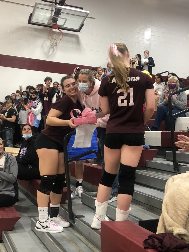 LionsMt's tweet photo. Tough game tonight, but nice to see a big student section. Game dedicated to Gretchen Saboe  @altoonavb @AltoonaAthletic #onAltoona#alwaysproud https://t.co/T4QIh3VKCy