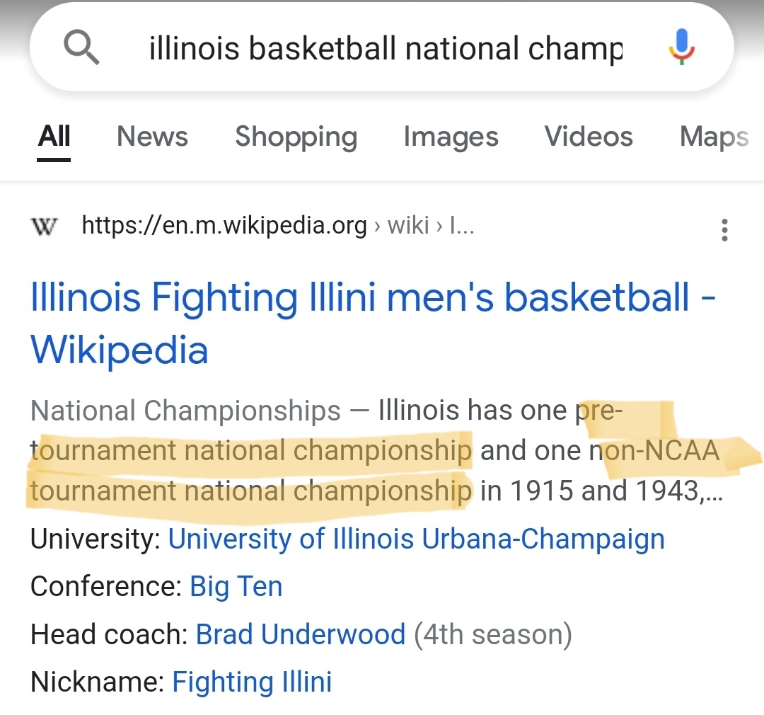 HoosierOnX's tweet photo. I tried to find where all of Illinois national championships were but apparently they don't exist. Sounds like a poverty program.
#Illini #uibb #iubb #CBB #B1G https://t.co/li3DtS50ai