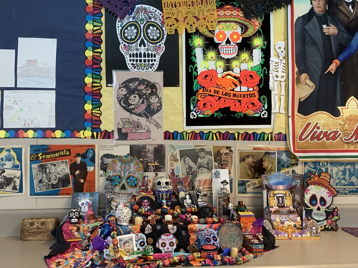 The altar is big part of the Mexican Culture so Mrs Rojas has her class make an altar today. #orgulloyve #yvepride #DiadelosMuertos