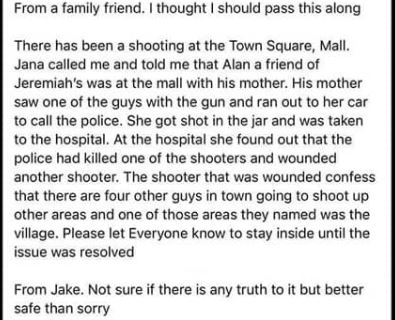 PoliceMeridian's tweet photo. The below message is not factual and has been investigated.  Please do not post this information on social media as it just sends panic throughout our community.  If we have valid information reference public safety concerns we will put that information out. https://t.co/tYJrFYlJD0