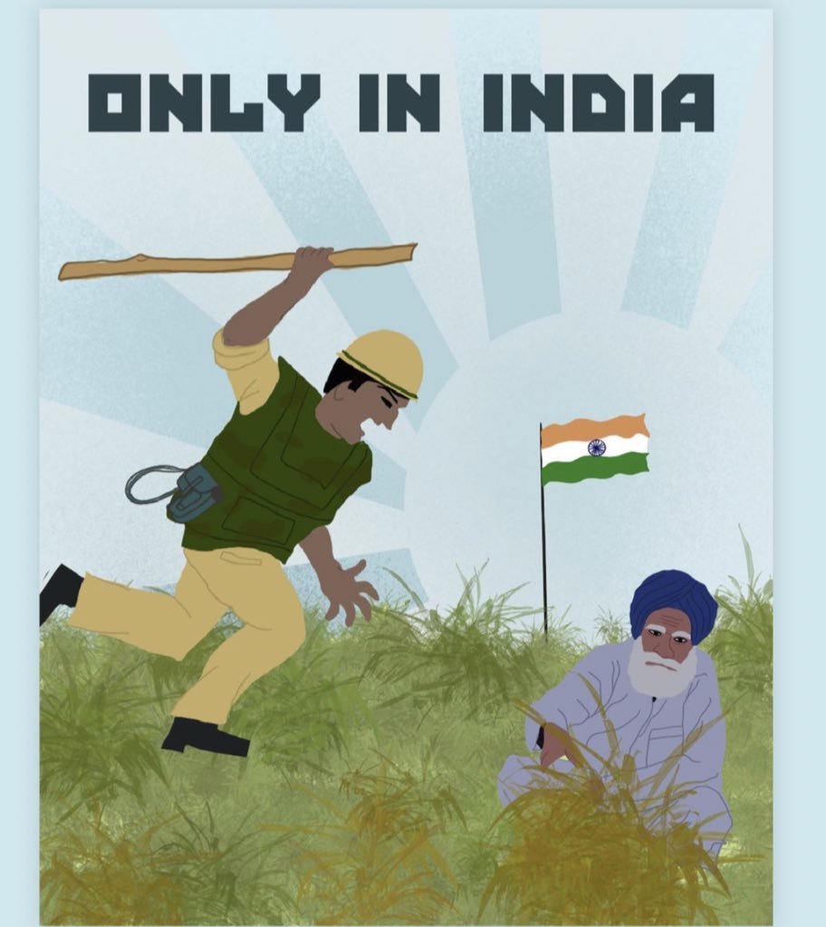 naffu007's tweet photo. Use of the lathi or cane is not the solution to any problem, the real problem are the farm laws which need to be taken back...
#11MonthsOfFarmersProtest https://t.co/9v4AvNuUsA