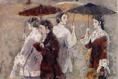Angela63540173's tweet image. Four ladies with umbrellas
By Yihang Pan, Chinese Artist
