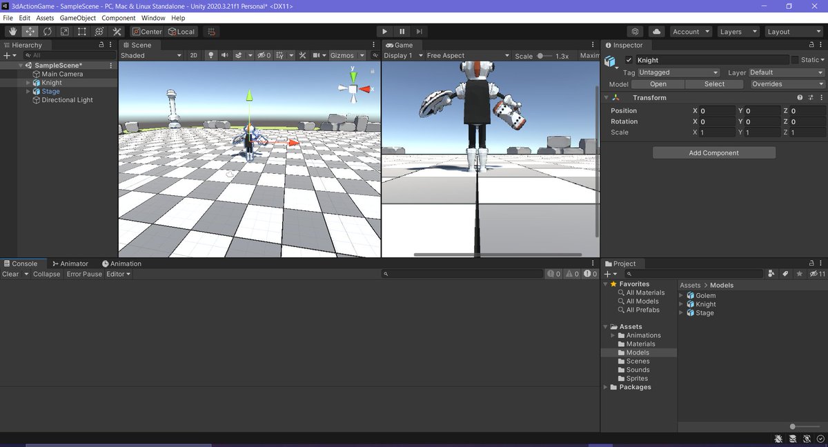 danijmoss's tweet photo. Tried out another tutorial series tonight that has an entire mini-game created at the end. And has a combo attack system. Downloaded the assets for the tutorial and made some progress tonight. #gamedev #unity3d  #charactermovement https://t.co/HxysWYma3v